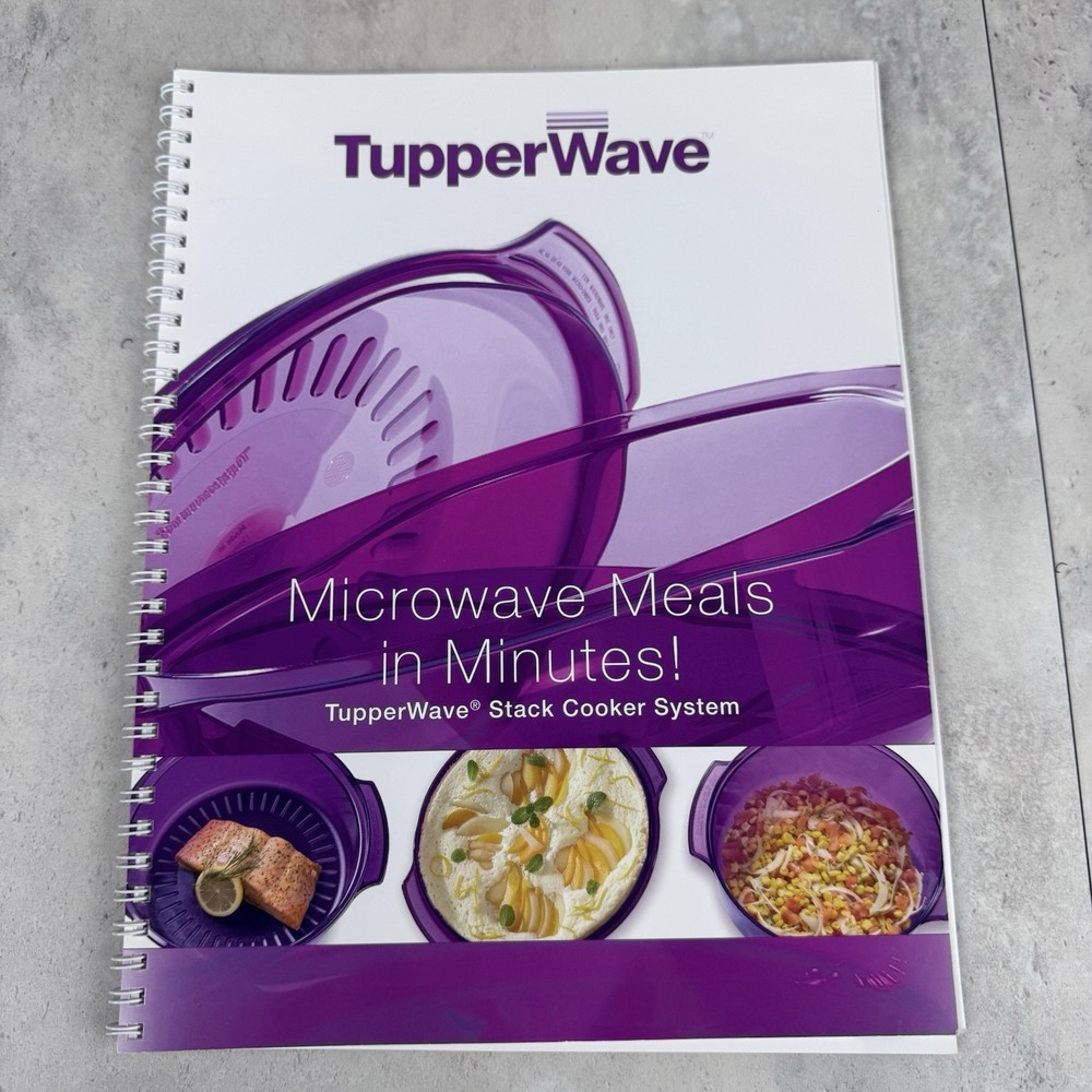 7 Pc Tupperware Tupperwave Stack Cooker System Complete Microwave Cooking Book