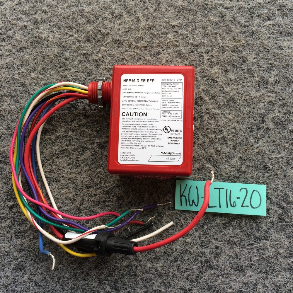 ACUITY Controls Sensor Switch Motion Detector Relay NPP16-D-ER-EFP 265LYK