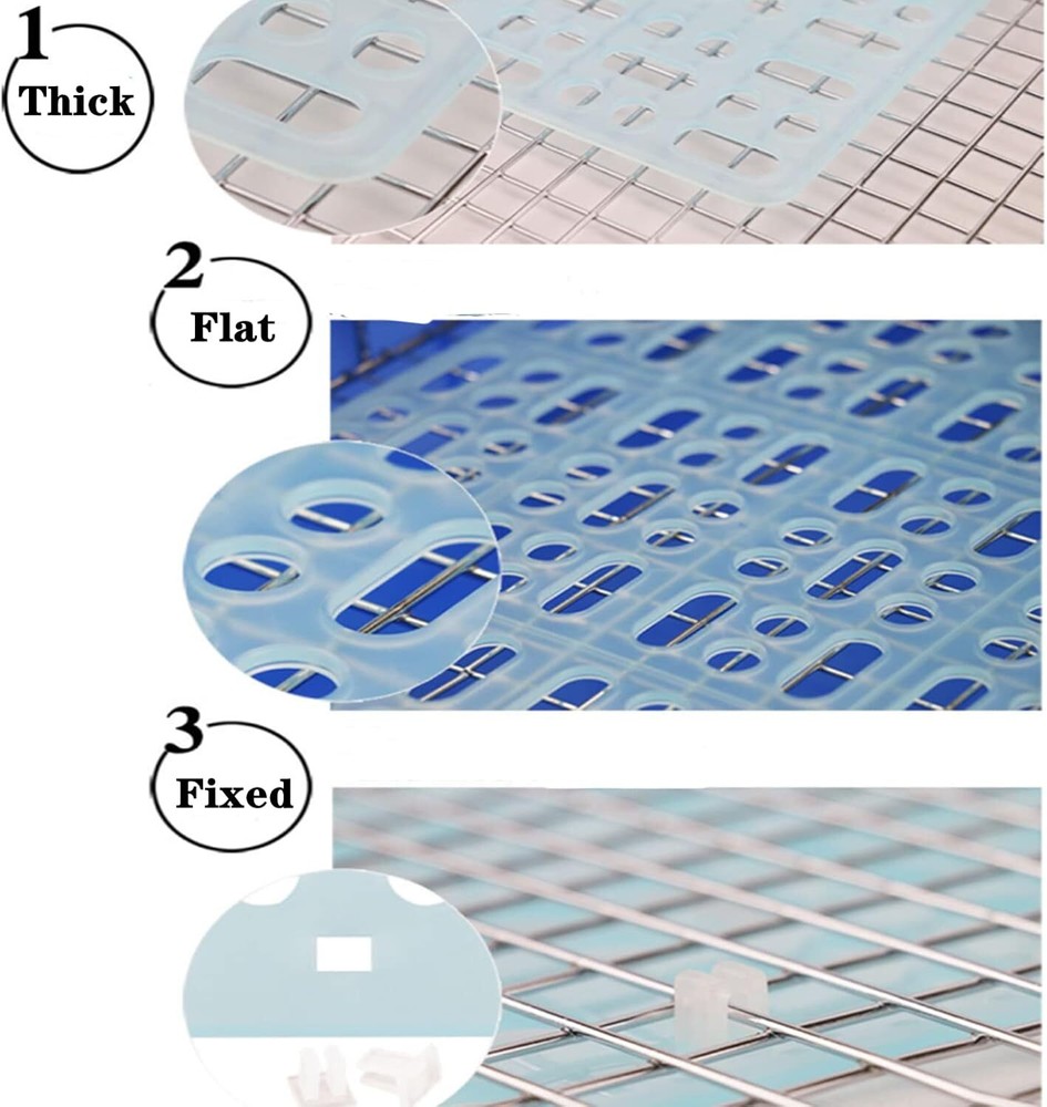 12 Pack Plastic Rabbit Cage Mat, Durable Rabbit Floor Mat with Snap Joint, Fo...