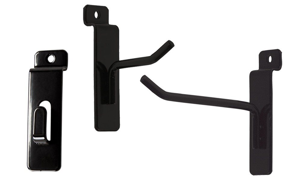 SSWBasics Slatwall Hook Bundle - Pack of 9 Hooks (Notch, 2", 4")- Versatile