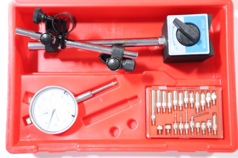 3 PIECE INSPECTION TOOL SET:  MAG BASE, DIAL INDICATOR & POINT SET