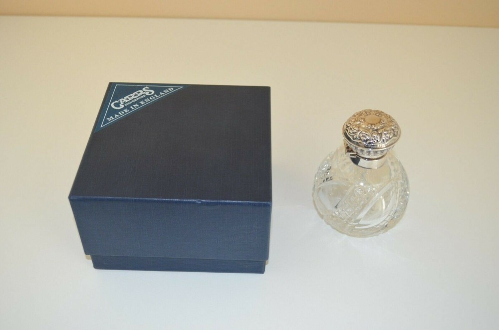 Carrs Solid Sterling Silver and Crystal Perfume Bottle