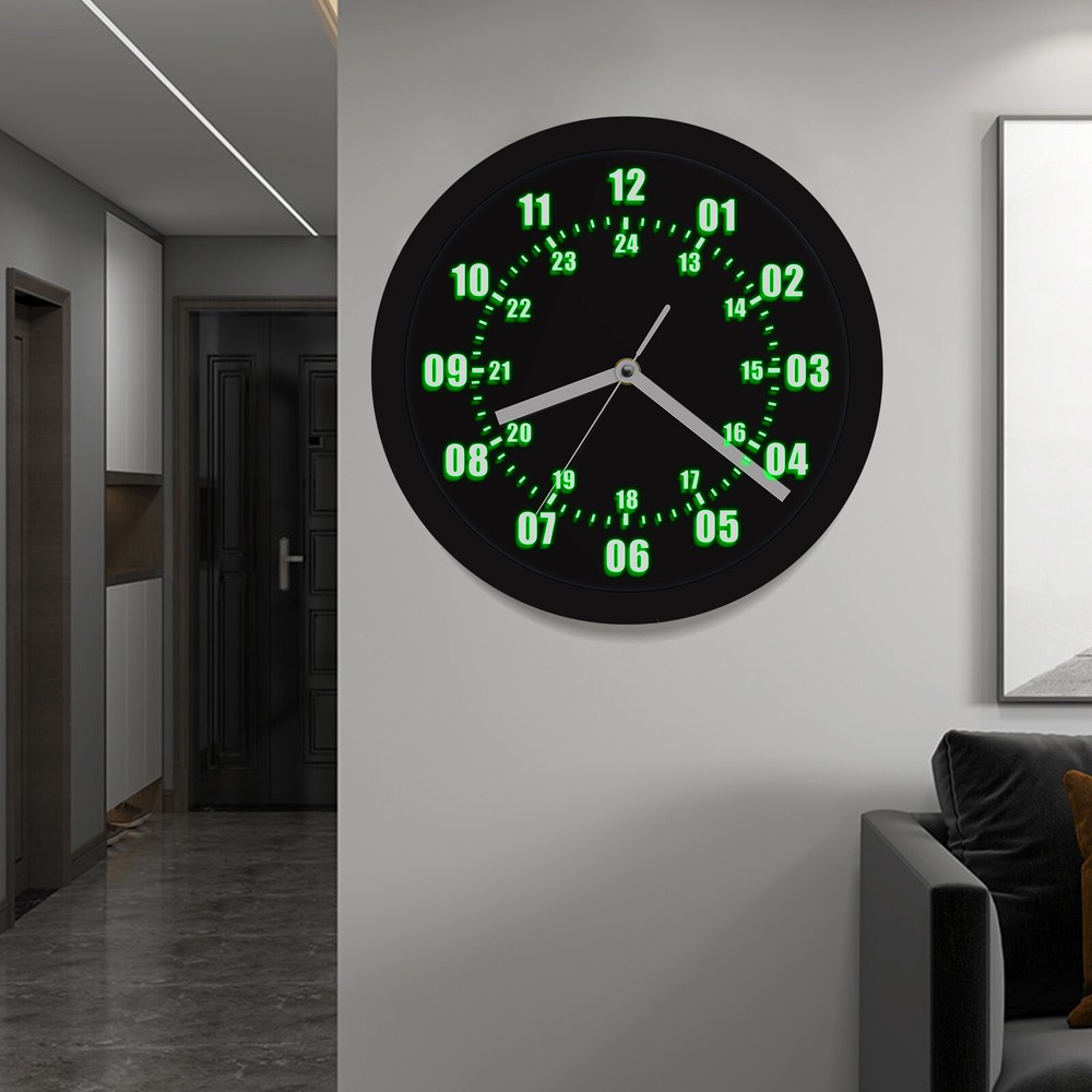 LED Indoor Outdoor Wall Clock Remote Control Luminous Wall Clock Night Lighting