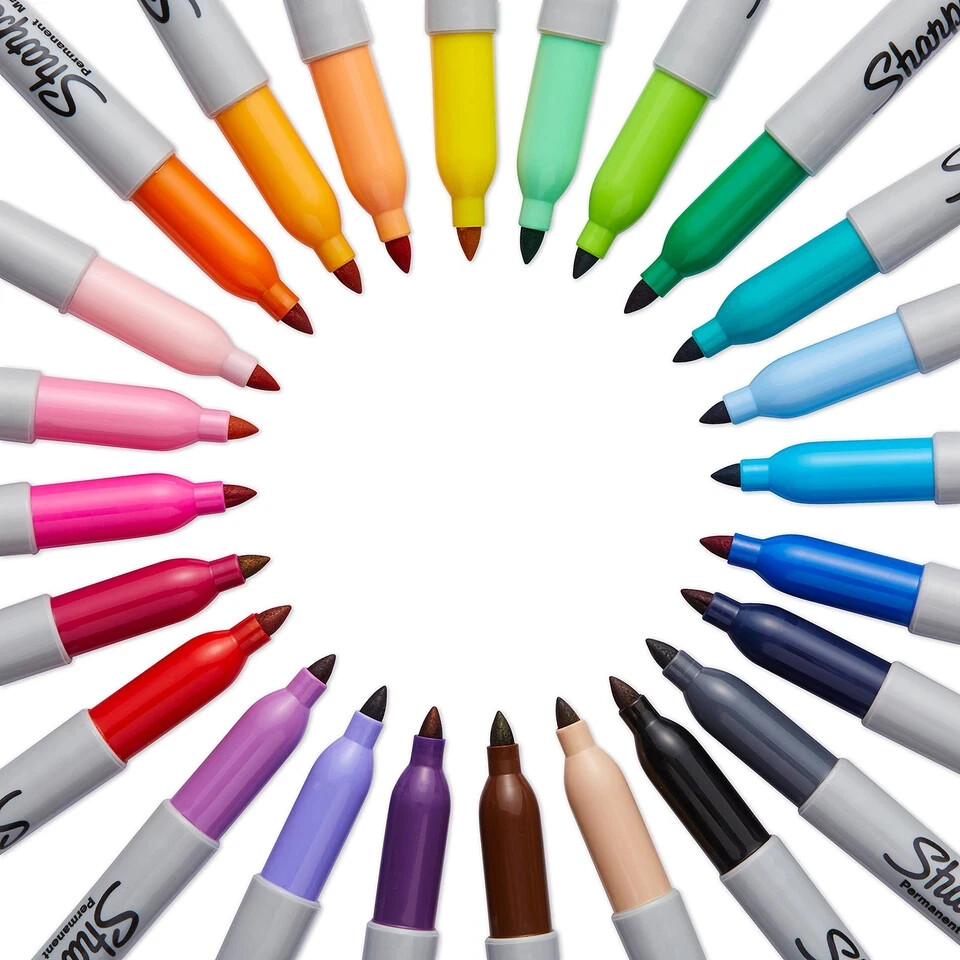 Sharpie Permanent Markers Fine Point Assorted Colors 24-Count – Bold & Vibrant