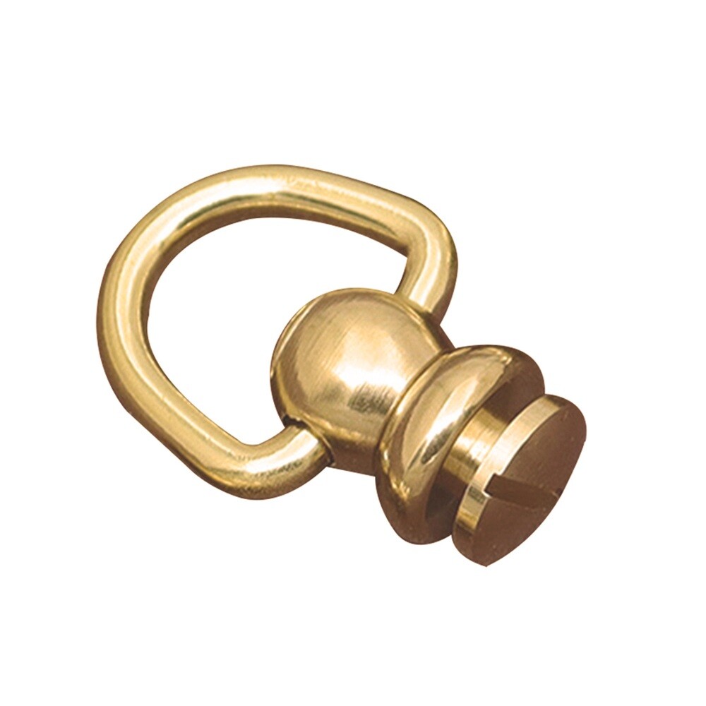 1pc Brass Ball Studs Rivets Ball Post with D/Triangle Ring Rivet Nail Rotatable