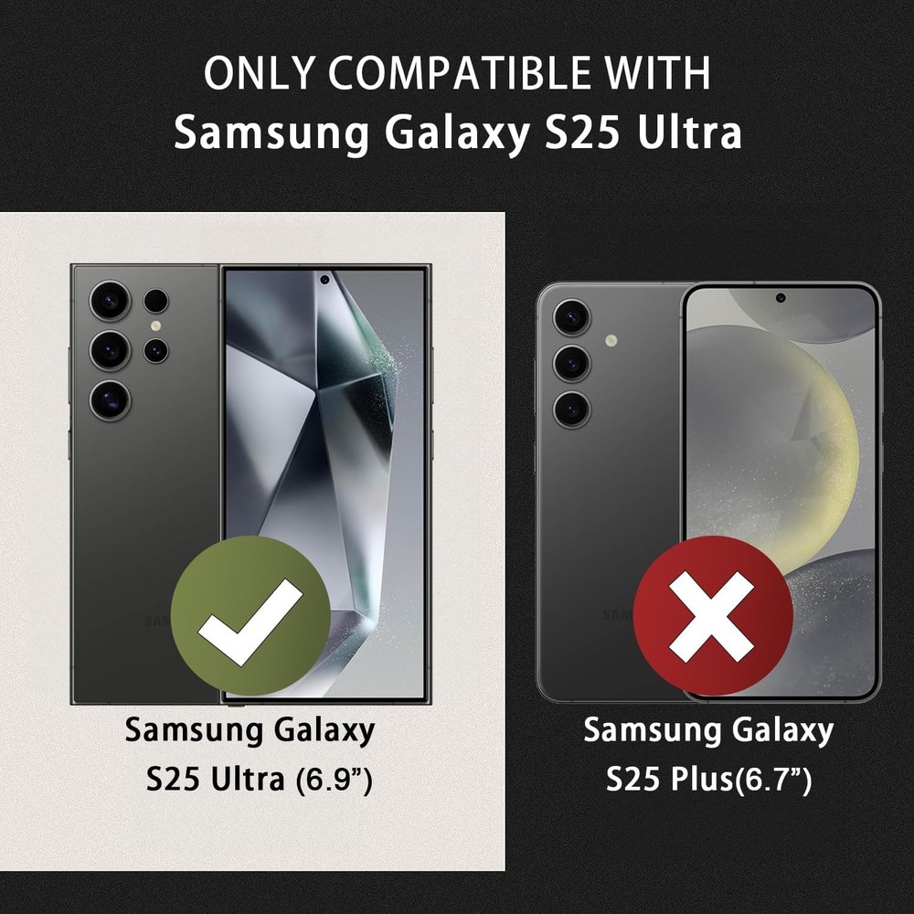 Samsung Galaxy S25 Ultra Case with Screen Protector, Adjustable Camera Cover