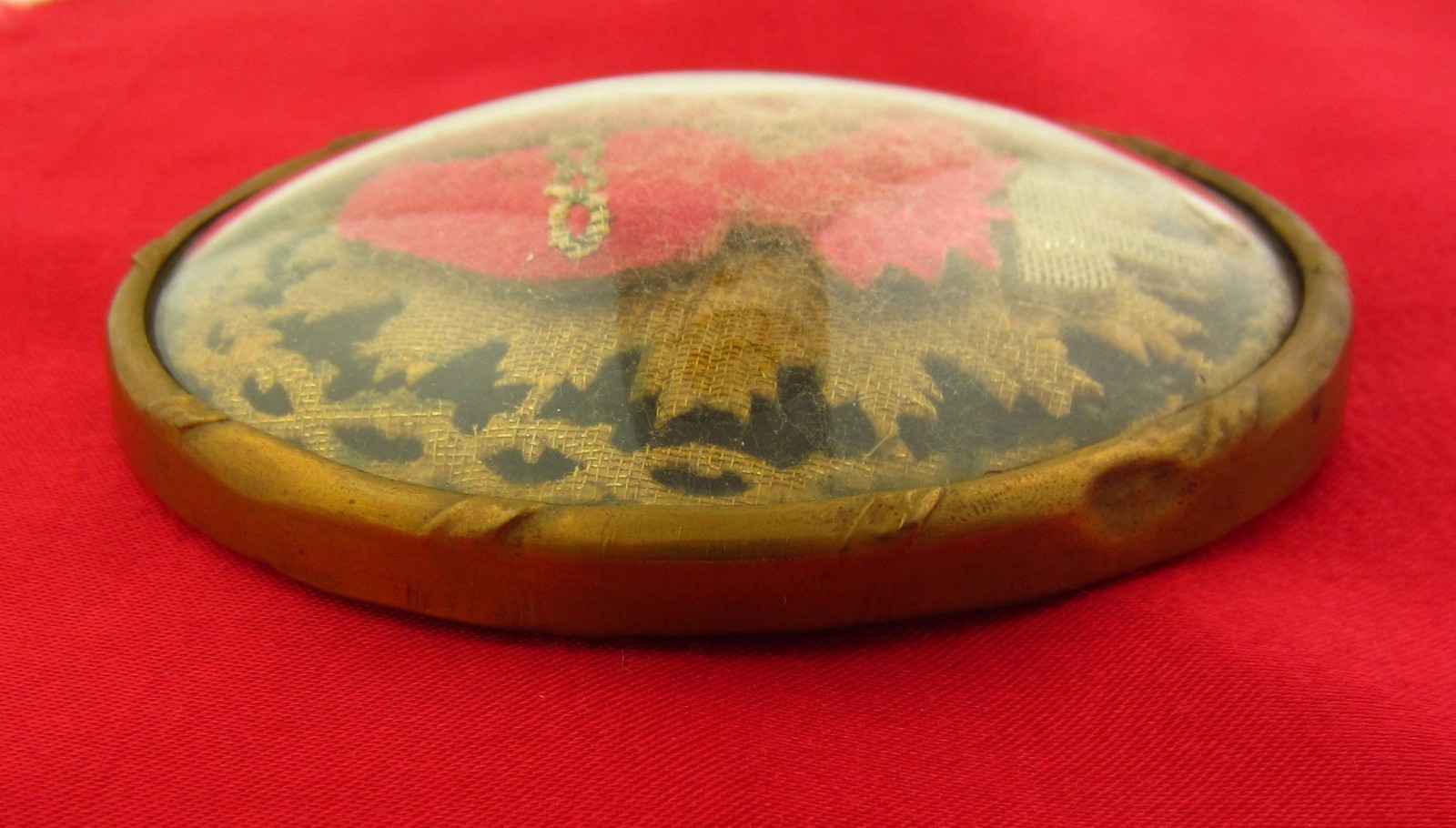 Antique SACRED HEART EX VOTO Reliquary Catholic French Domed Glass CROWN THORNS