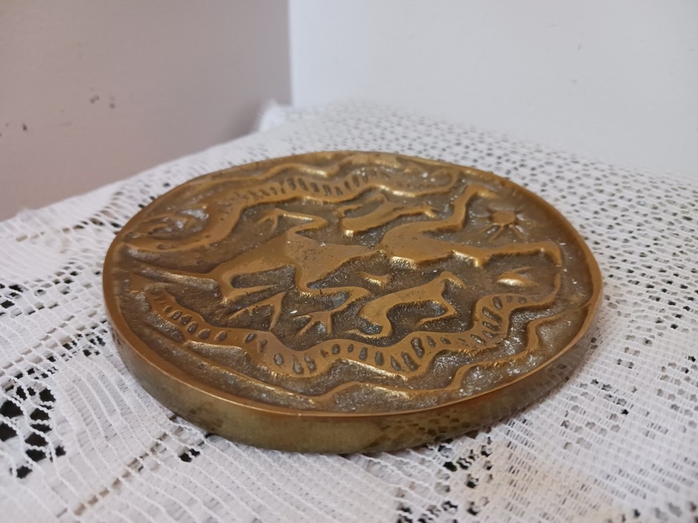 Antique Rare 15 oz. Solid Brass Middle Eastern Paperweight