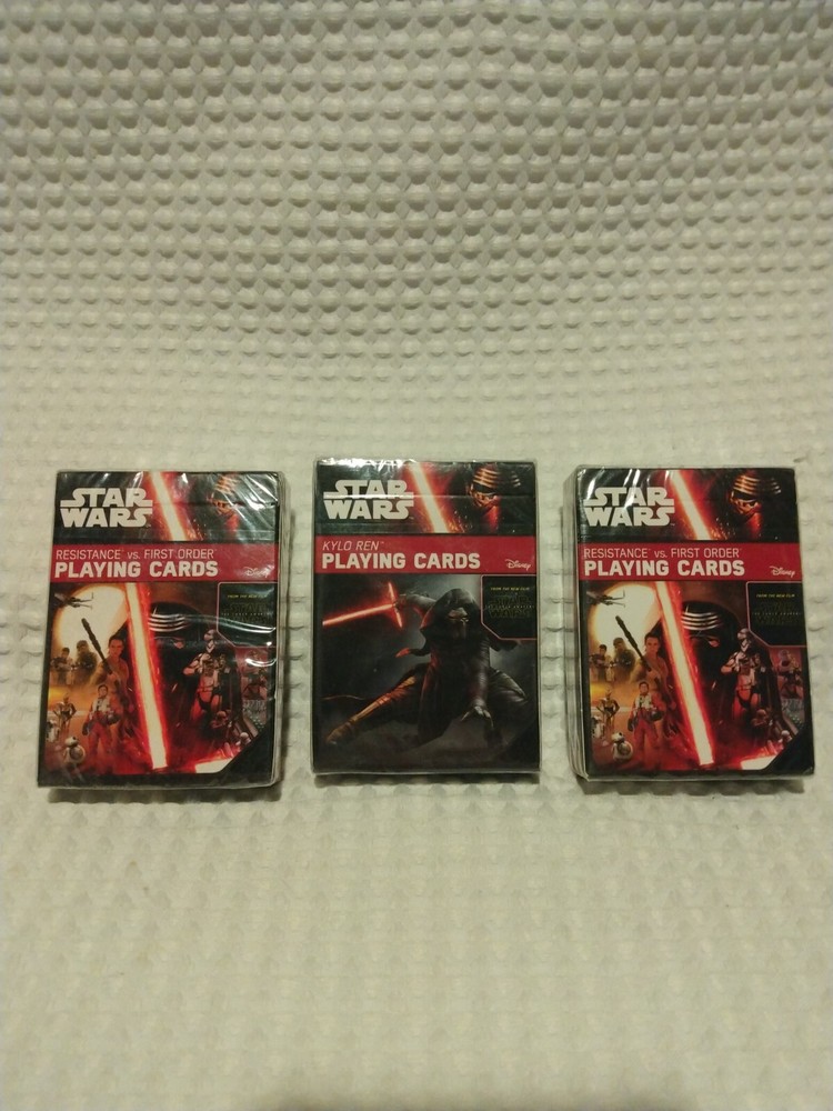 Star Wars Force Awakens Resistance/First Order & Kylo Ren Playing Cards 3 decks