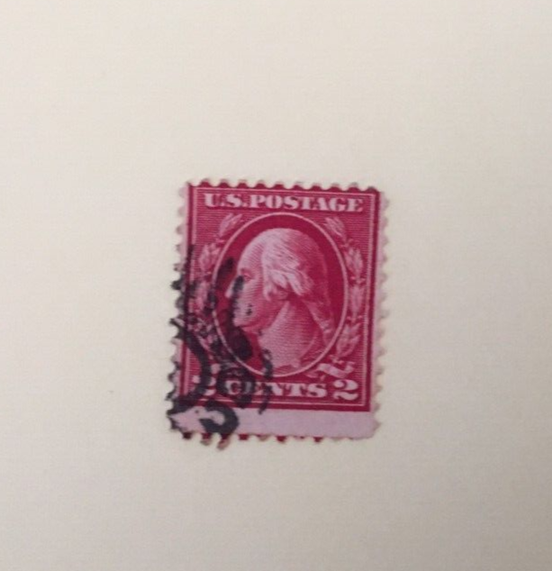 2 cent Perf. Shifted up Freak Washington Stamp red nice cancelation