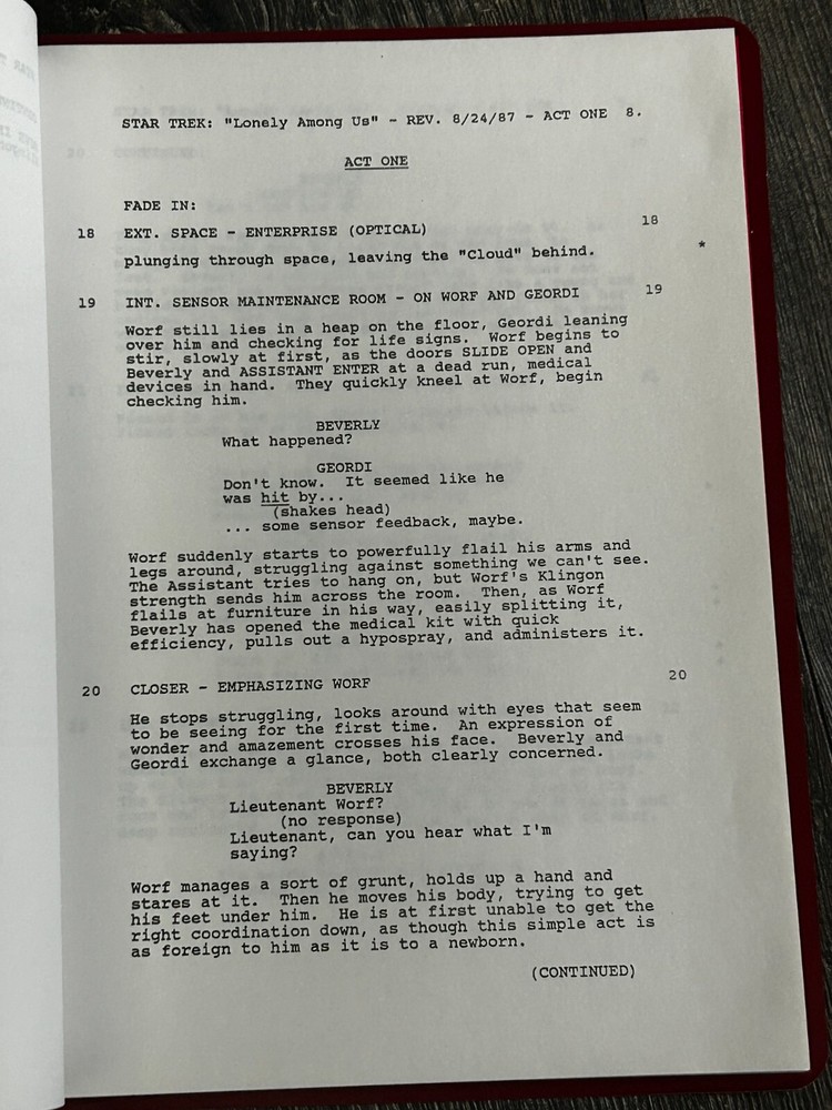 STAR TREK Script The Next Generation Lonely Among Us 2nd Revision Final Draft