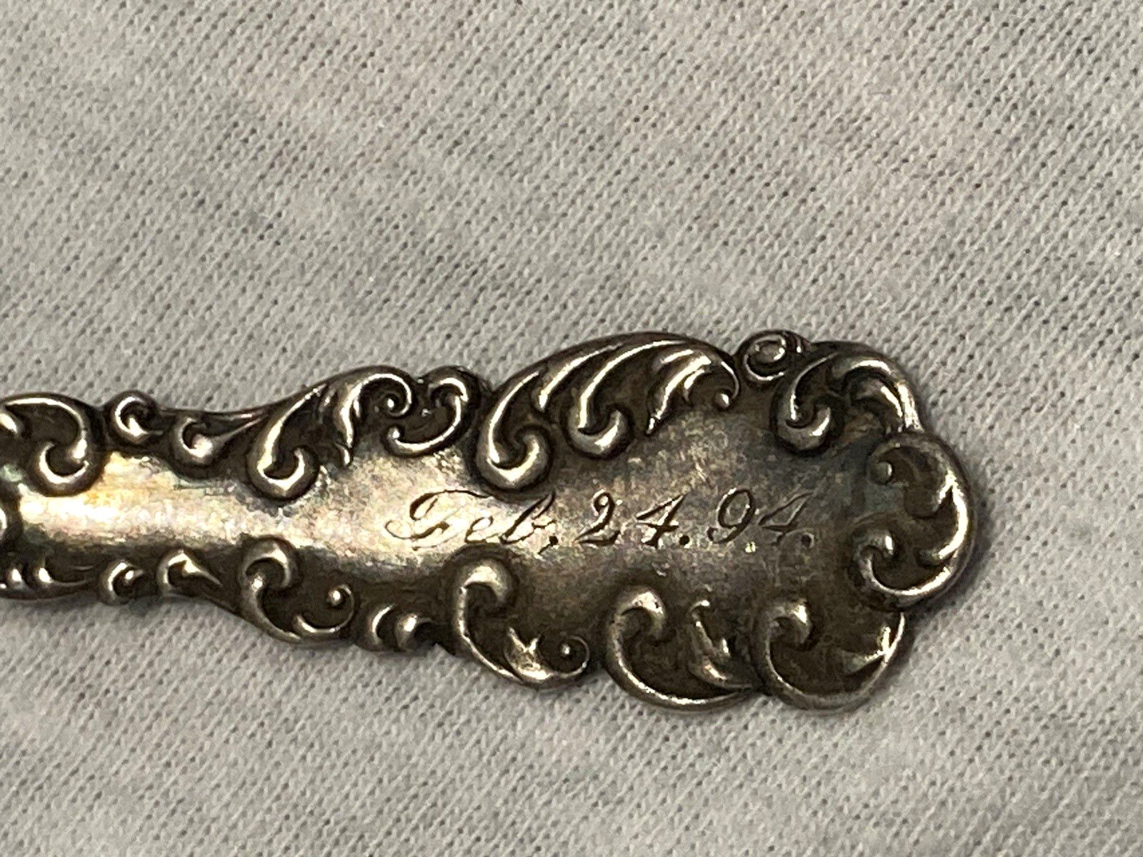 Robert Wallace & Sons RW&S Sterling Silver Spoon 1892 ETHEL Monogram Feb 24 1894