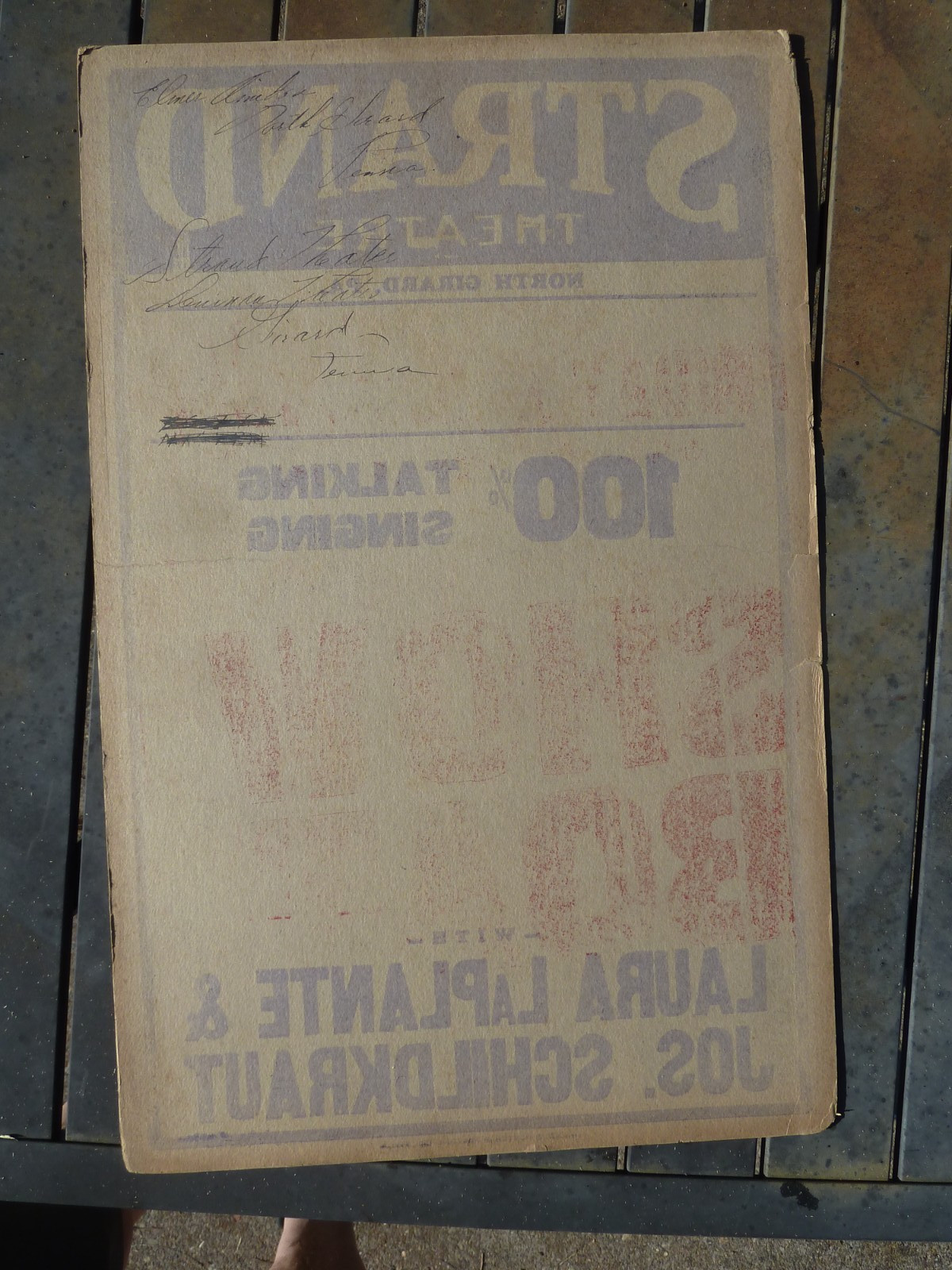 original vintage 1929 "Showboat" movie poster Laura LaPlante, Jos. Schildkraut