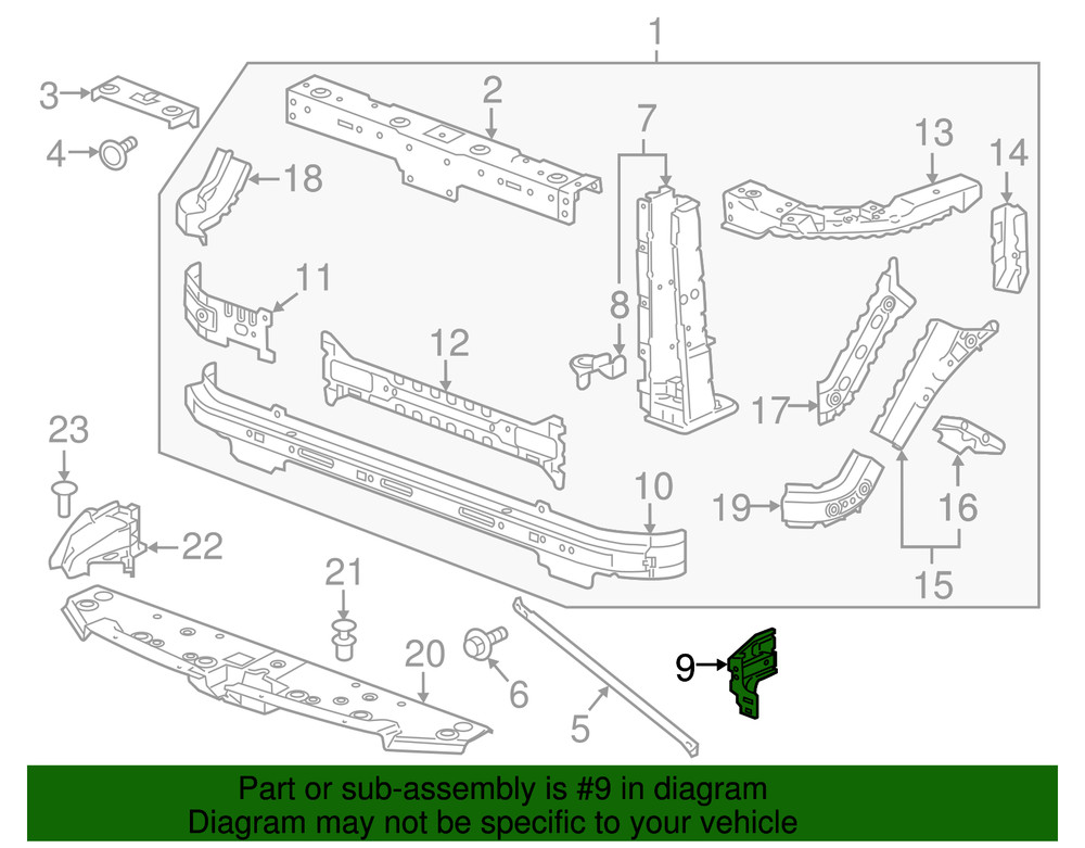 Genuine GM Driver Side Headlamp Bracket 22891633