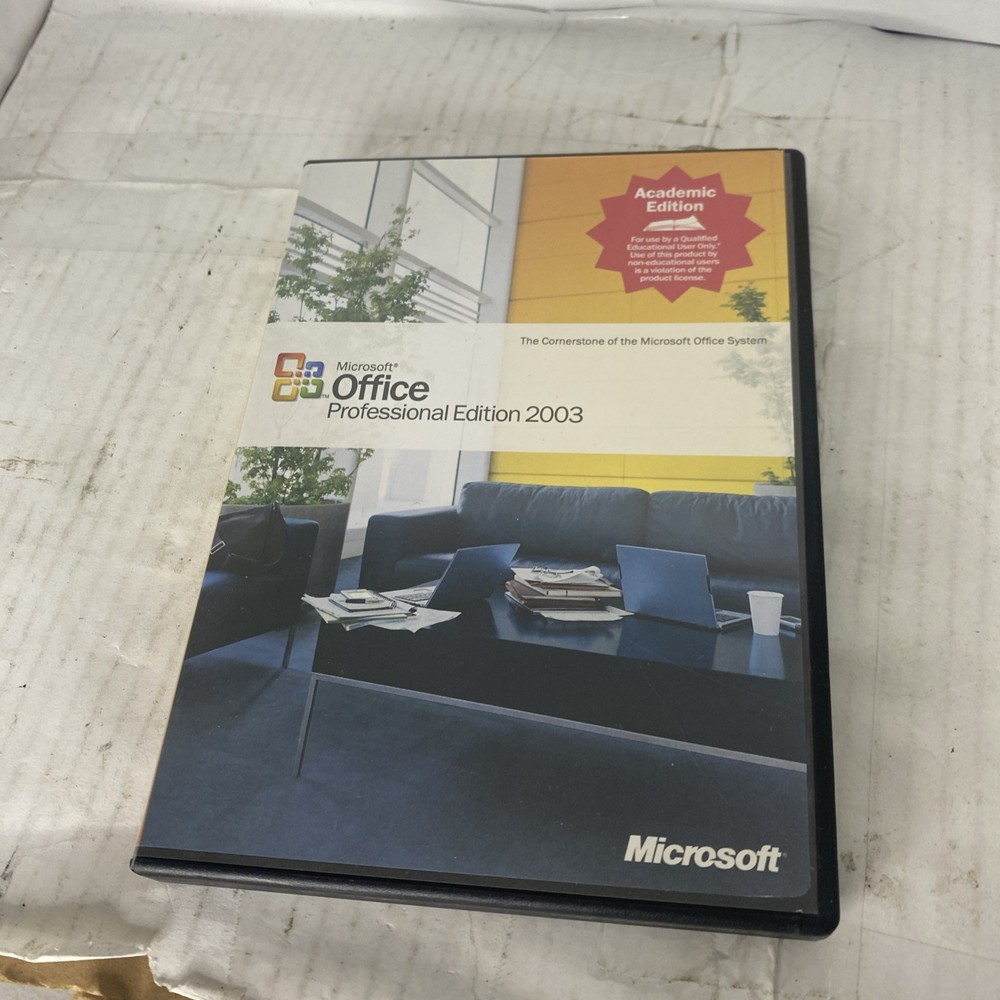 Vintage Software MICROSOFT OFFICE PROFESSIONAL 2003 ACADEMIC ED W/KEY USED