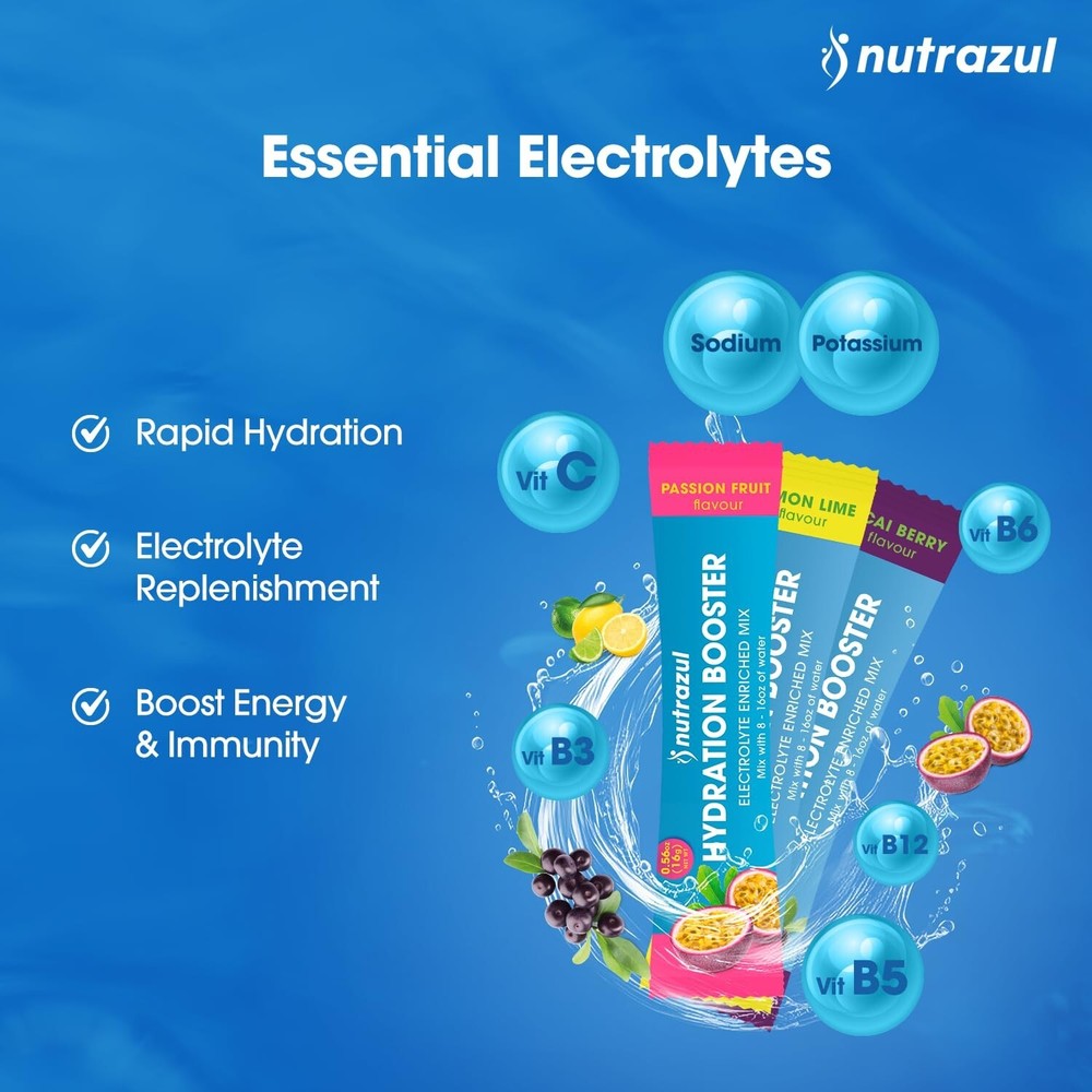 Rapid Hydration Booster Electrolyte Enriched Supplement Powder Acai Flavor