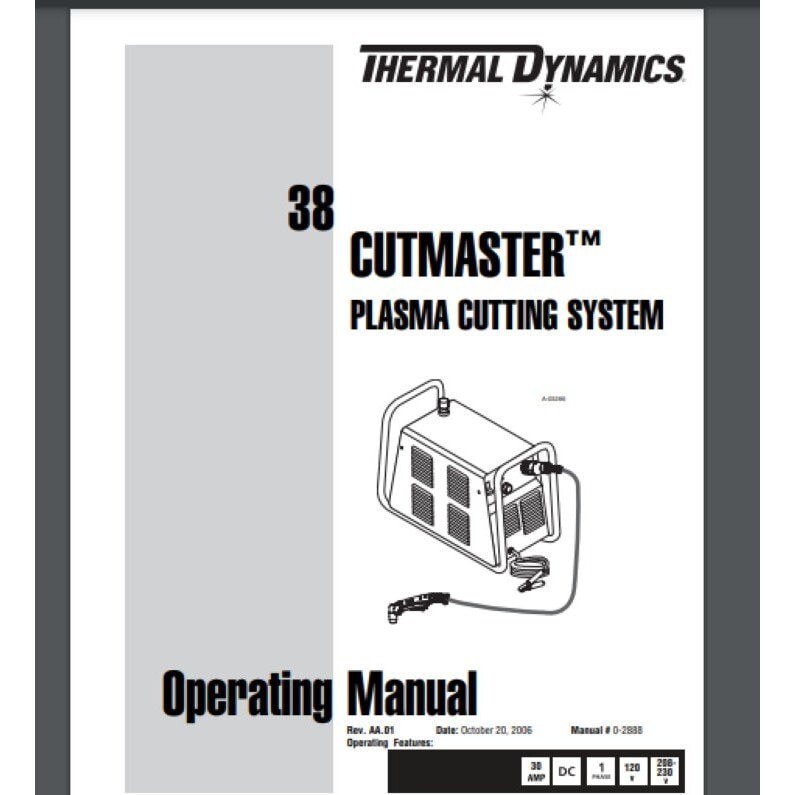 Thermal Dynamics 38 Plasma Cutter Owner Manual