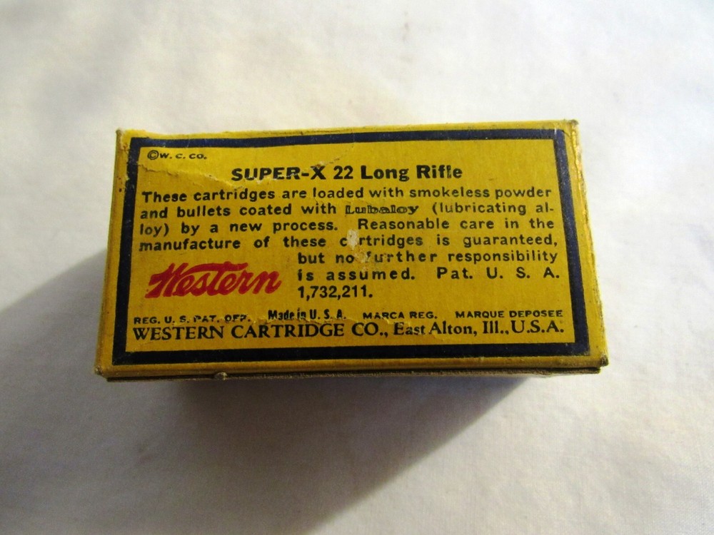 VINTAGE WESTERN SUPER-X 22 LONG RIFLE EMPTY BOX