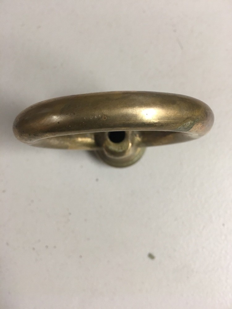 LARGE 1/4 IPS ( 1/2 ) Threaded Heavy Solid Brass Loop 3 INCH DIAMETER