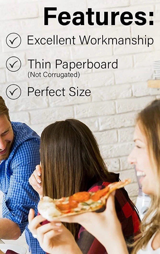 Plain Extra Thin Pizza Boxes 10" x 10" x 2" - Pack of 75