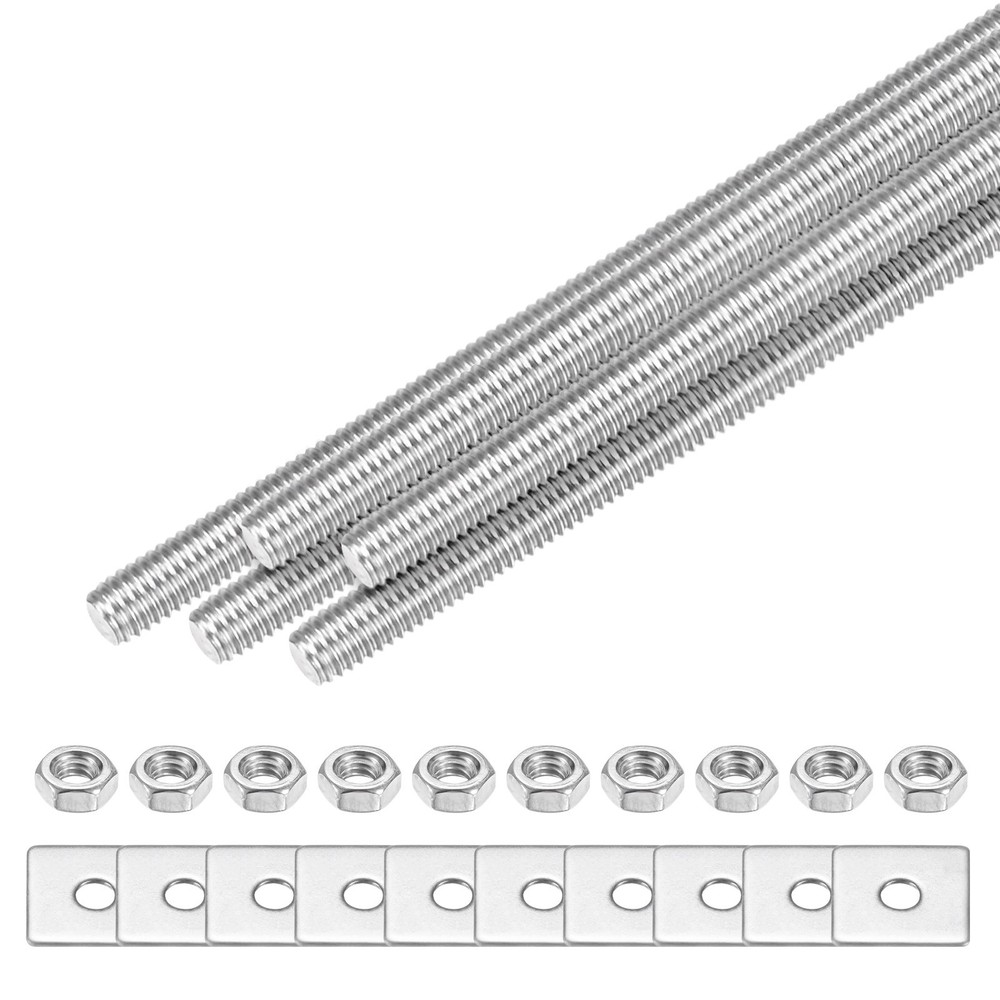 5-Set Fully Threaded Rod, M3x160mm Right Hand Thread Bar Studs with Nuts