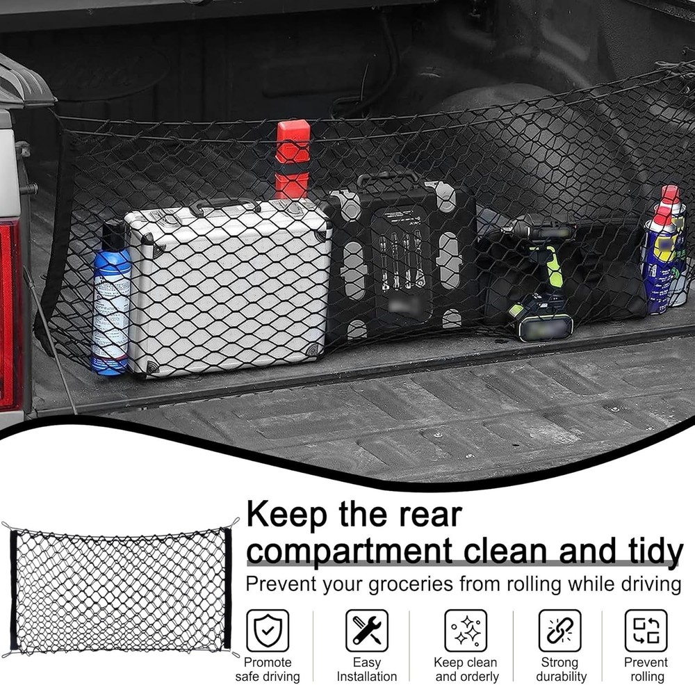 Versatile Adjustable Truck Cargo Net – 50"x18" for Maximum Carrying Capacity