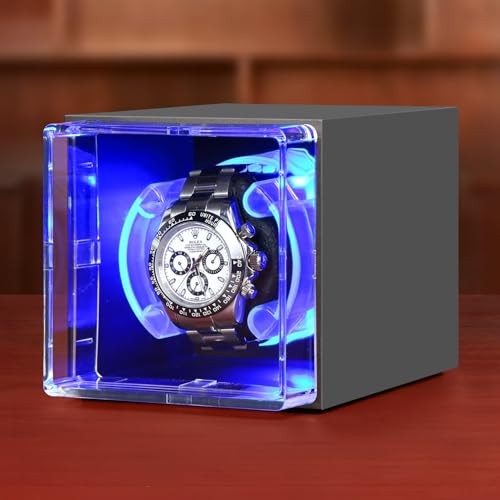 Watch Winder for Automatic Watches, Super Quiet, LED Lighting Effect, Five