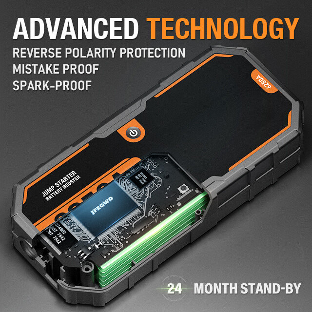 Portable Jump Starter 6250A Battery Booster Pack Charger Power Heavy Duty Truck