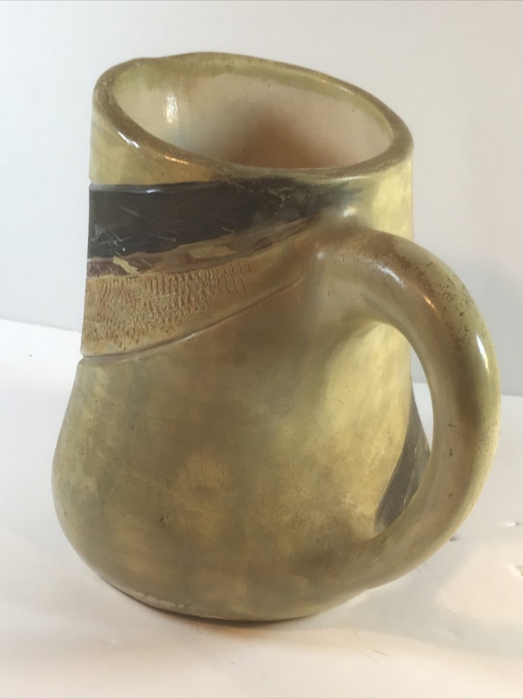 vintage hand thrown pottery pitcher