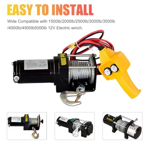 Push Button Winch Controller Remote - 12V Wired for 1500-5000lbs Electric Winche