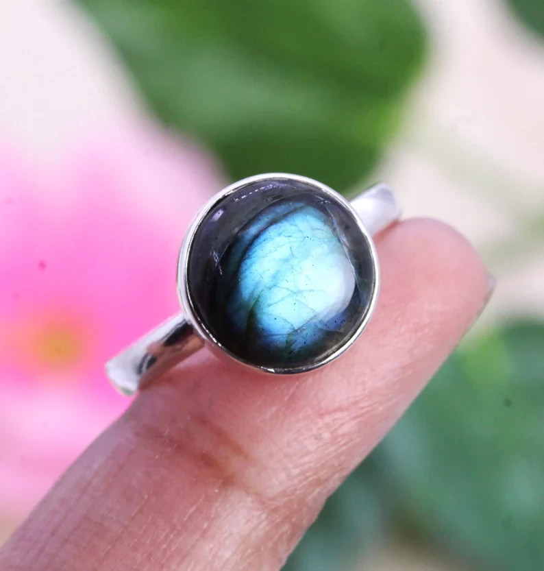 Solid 925 Silver Ring, Labradorite Ring, Gemstone Ring, Womens Dailywea All Size