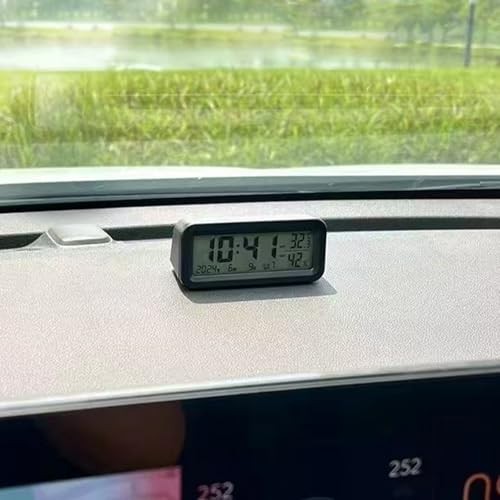 Car Dashboard Clock with Automatic Backlight at Night(Green & Blue),