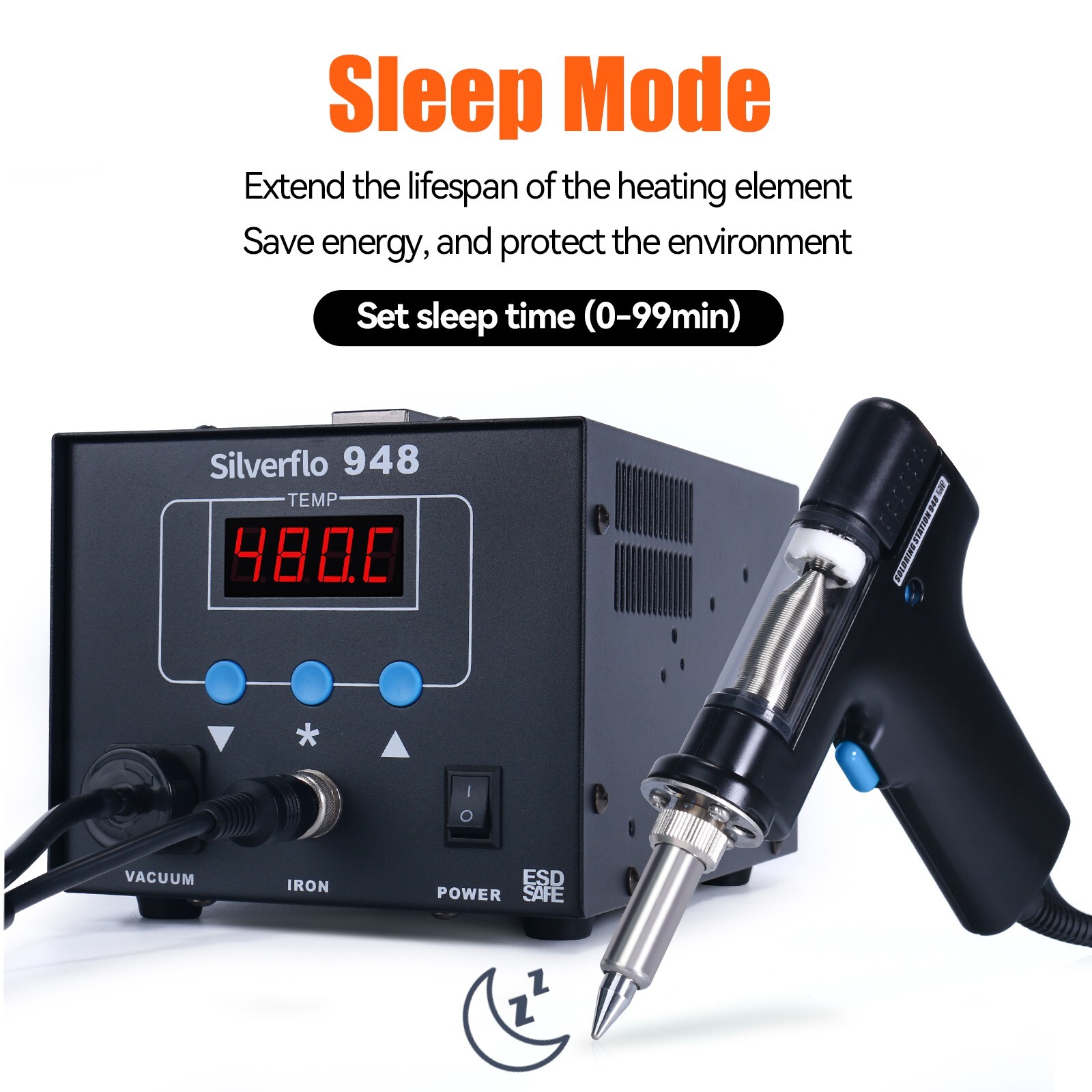 Desoldering Station Vacuum Soldering Iron Suction Tin Gun 90W Solder Station