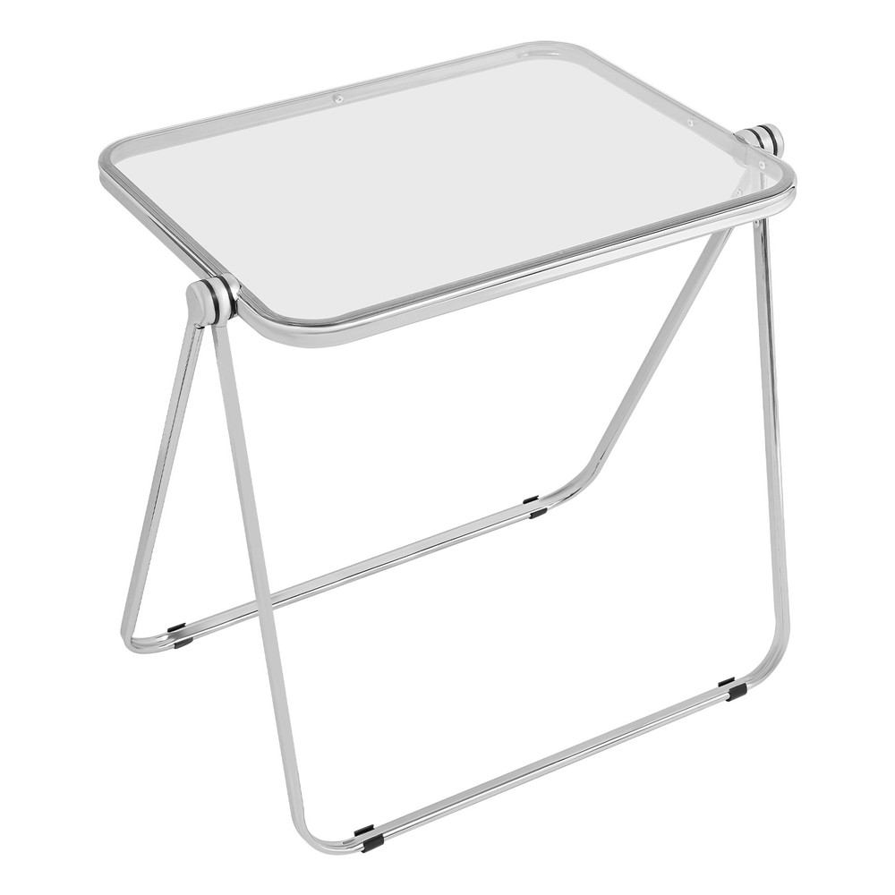 Clear Foldable Side Table Tiny Desk For Home Office Small Indoor Computer Desk