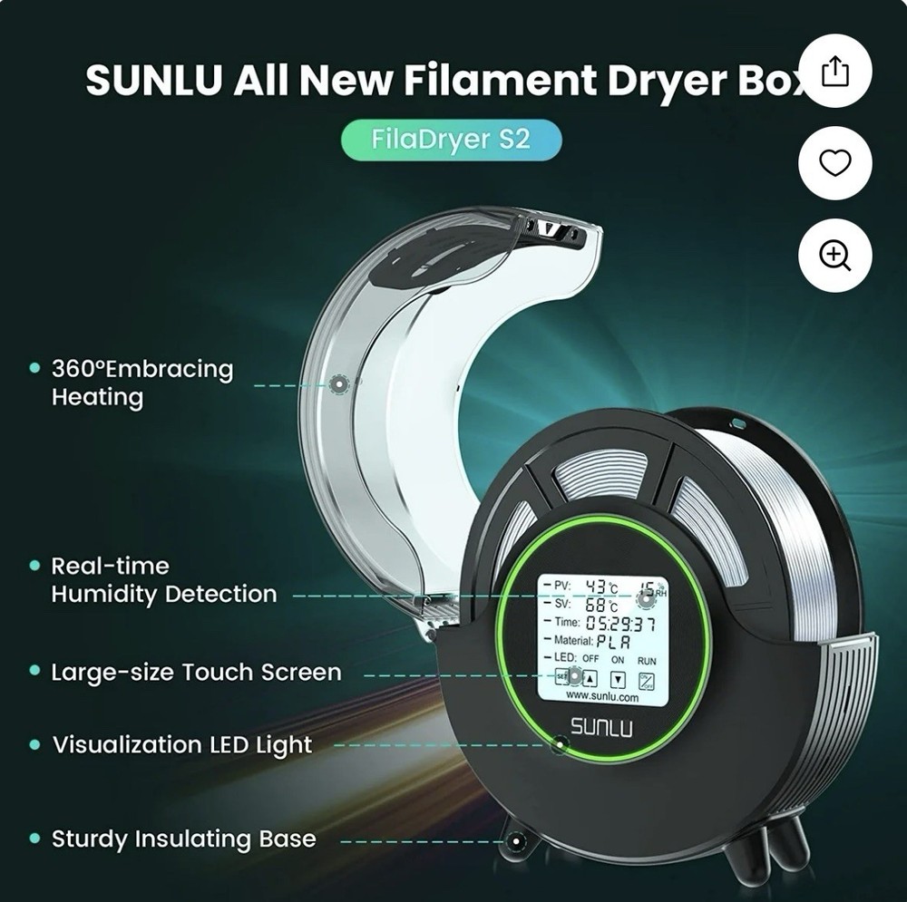 SUNLU 3D Printing Plate Dryer Box S2 with Upper & Lower Heating Plates