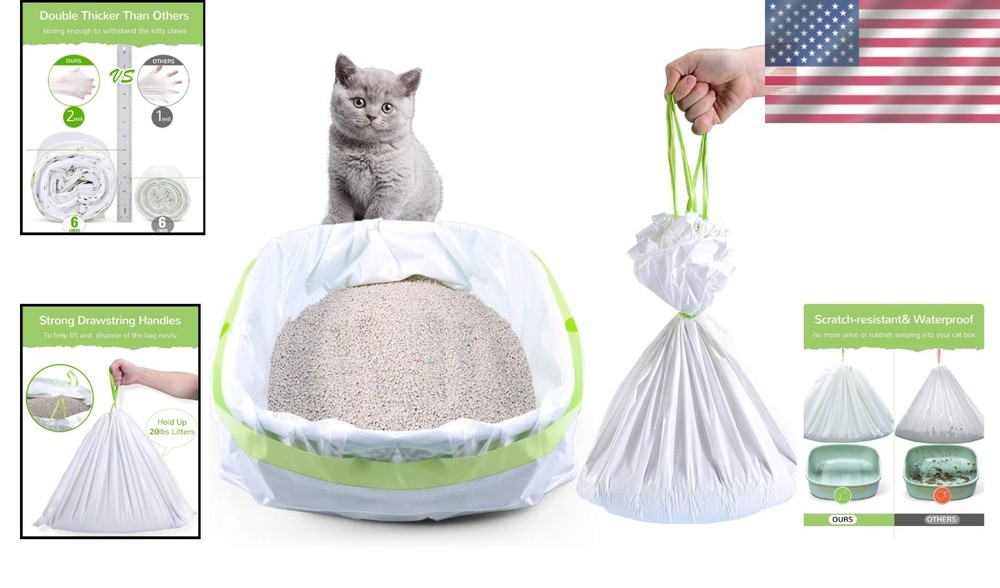 Convenient Drawstring Pet Waste Bags 24 Pack