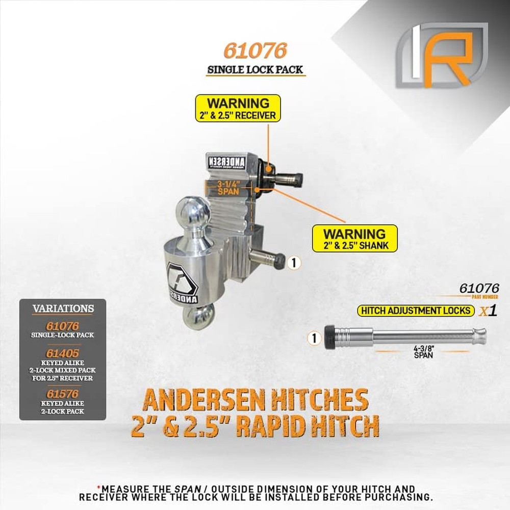 61076 | Hitch Lock for Andersen Rapid Drop Hitch - Fits Adjustable Ball Mount...