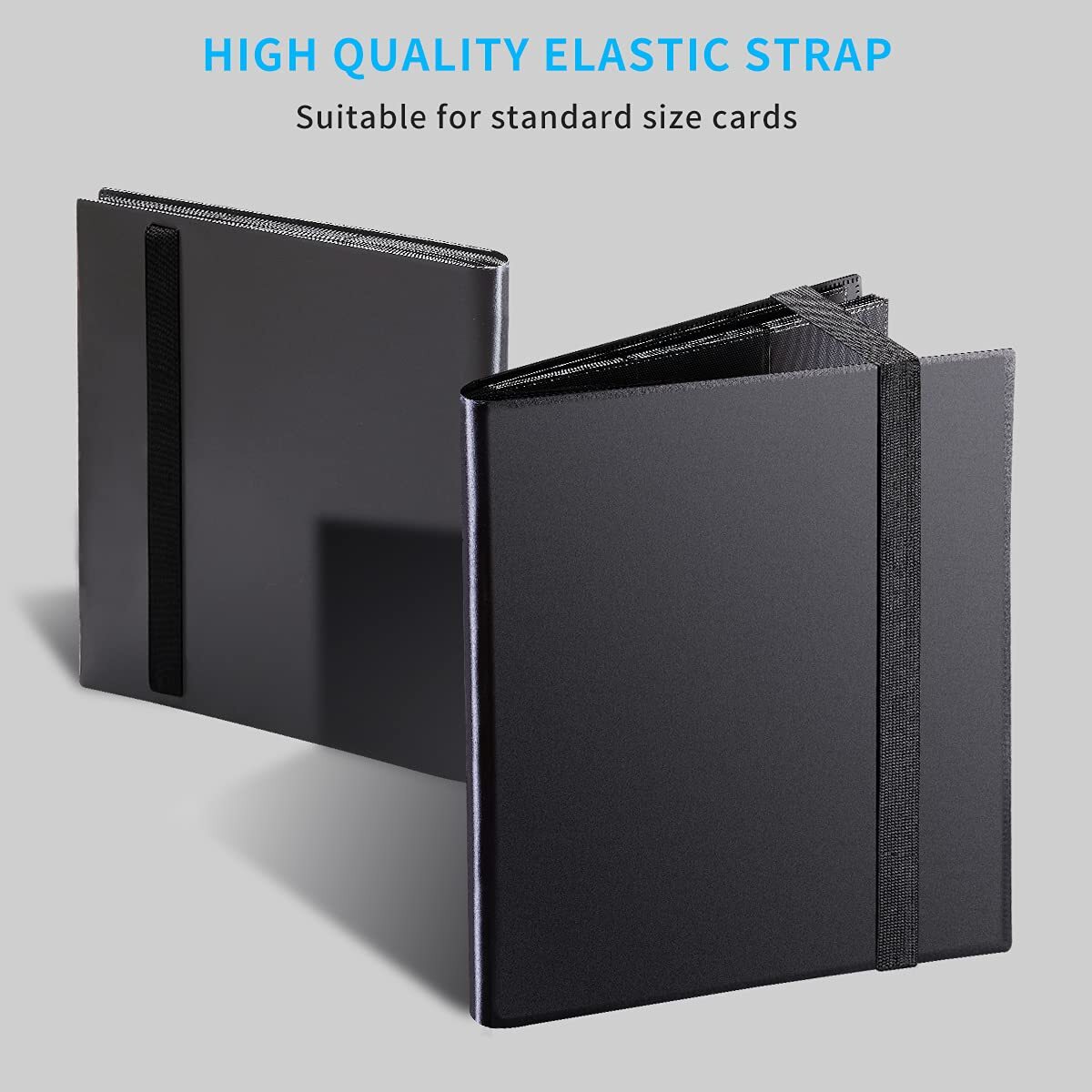 360 Card Pocket Binder with Elastic 9 Pocket Trading Cards Album Folder, Black