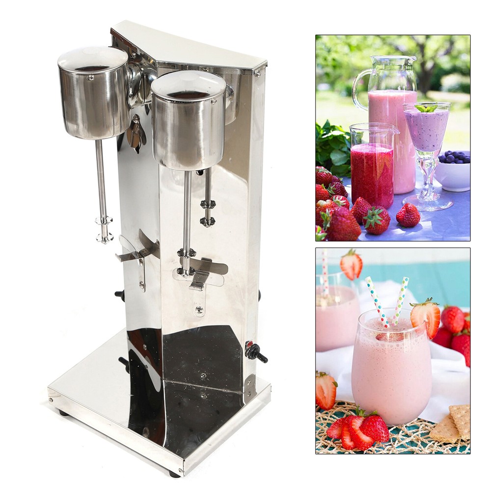110V Double Head Milkshake Machine 60Hz Countertop Milkshake Maker W/ 2* PC Cups