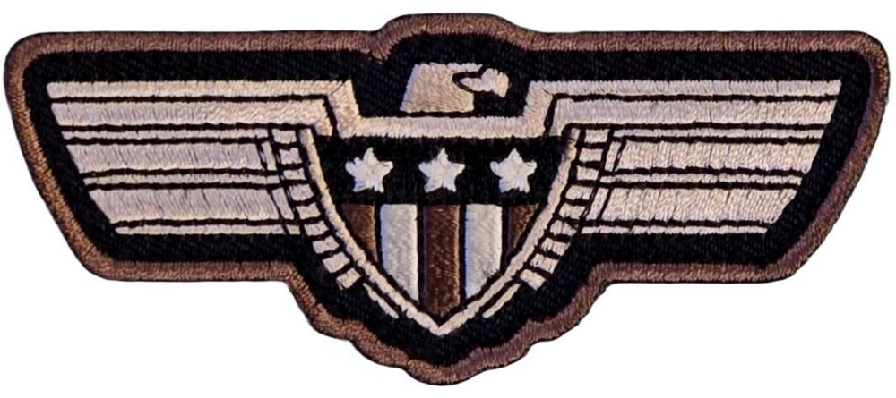 Eagle Flag Shield Embroidered Morale Patch -2PC HOOK BACKING 3.5"x1.5"