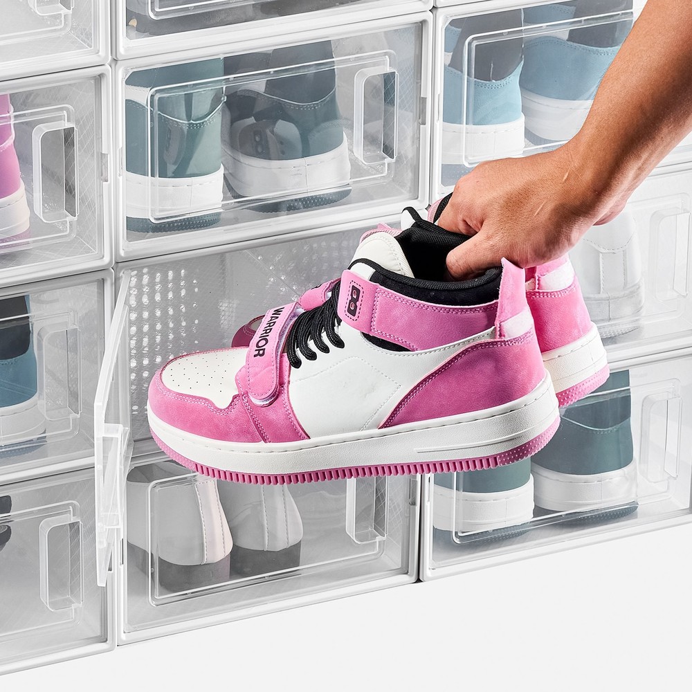 Shoe Storage Boxes,12 Pack Stackable Shoe Boxes Storage Organizers,Fit up to U