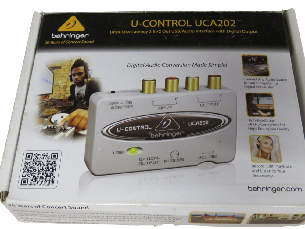 Behringer U-Control UCA202 USB Audio Interface, 2 In/2 Out