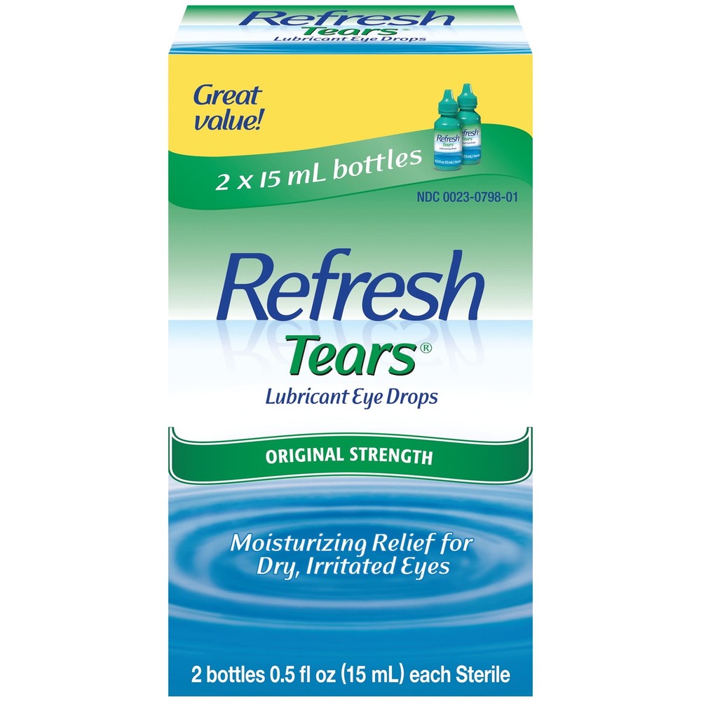 2 Bottles Refresh Tears Lubricant Eye Drops Artificial Tears, 30 ml