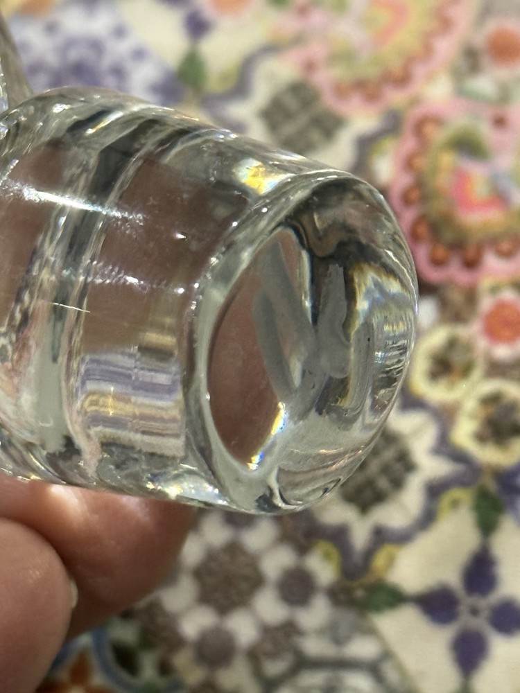 Large Clear Crystal Vintage Bottle Stopper, No Chips