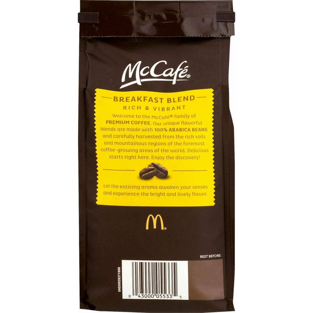 McCafe Breakfast Blend, Medium Roast, Ground Coffee, 12 oz bag