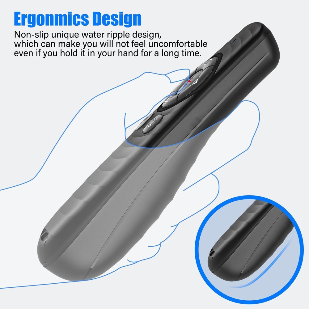 2-in-1 USB TYPE-C Presentation Clicker wireless Presenter Remote Clicker, Pow...