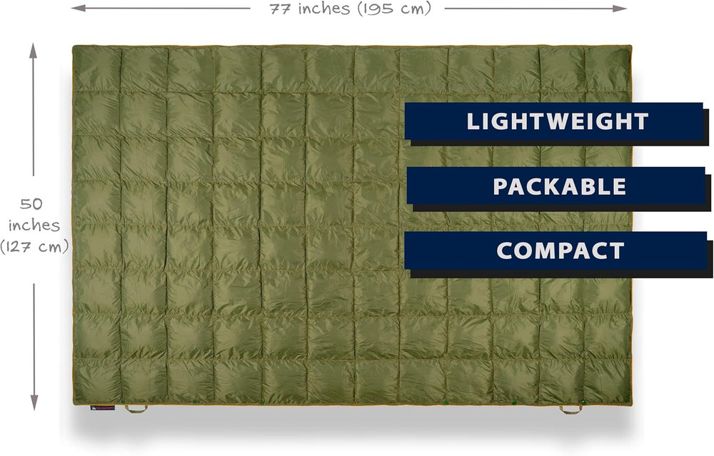 Get Out Gear Double Puffy Camping Blanket - Extra Puffy, Packable, Lightweight a