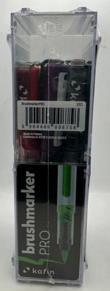 Karin Brush Marker Pro (27C1) 11 Basic Colors + Blender Brand New