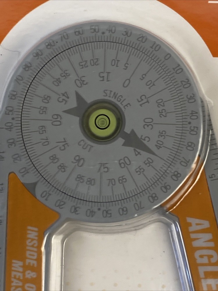 Mecurate Miter Saw Protractor Angle Gauge With Bubble Level New NIB