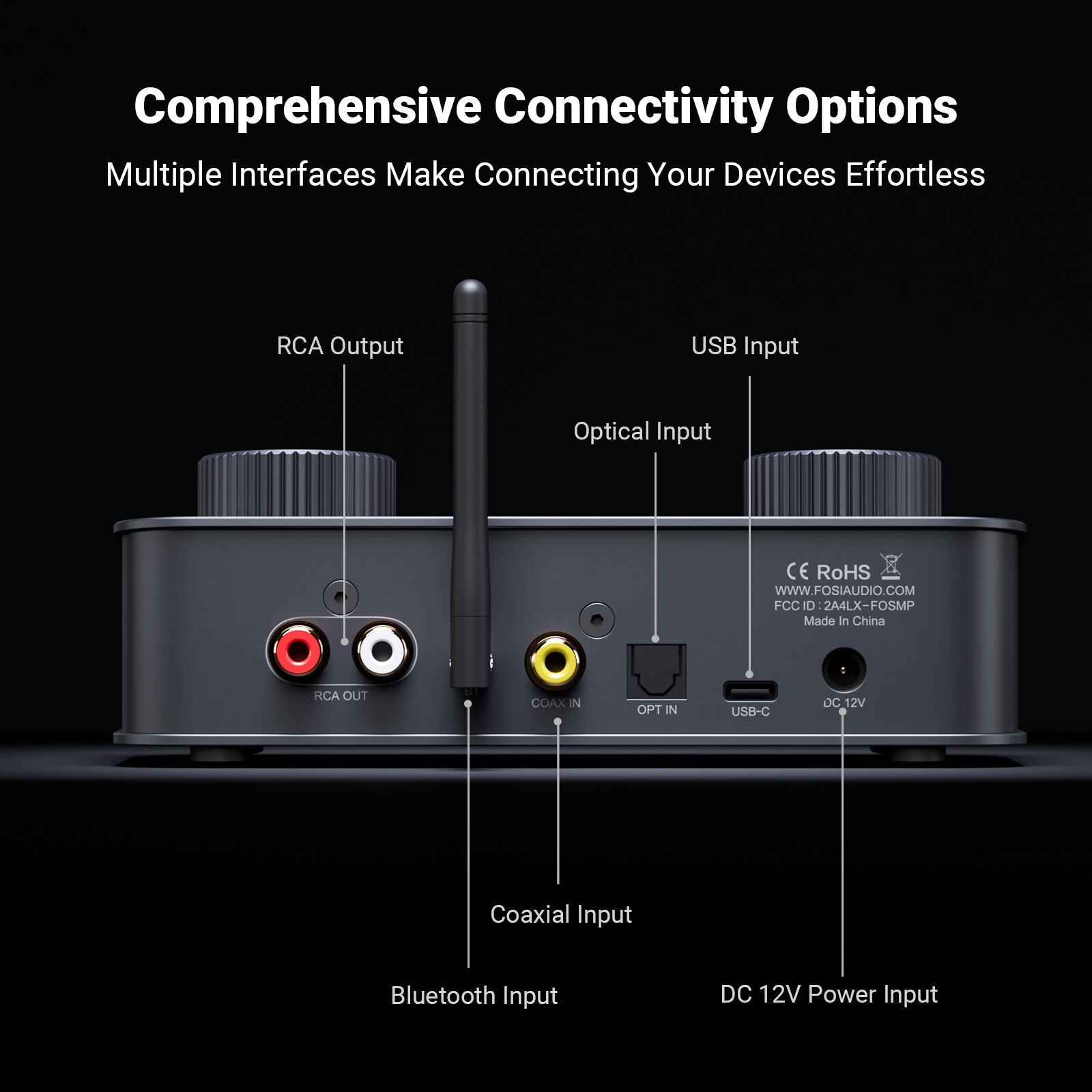 Fosi Audio K7 DAC Headphone Amp Desktop USB C Digital to Analog (Refurbished)